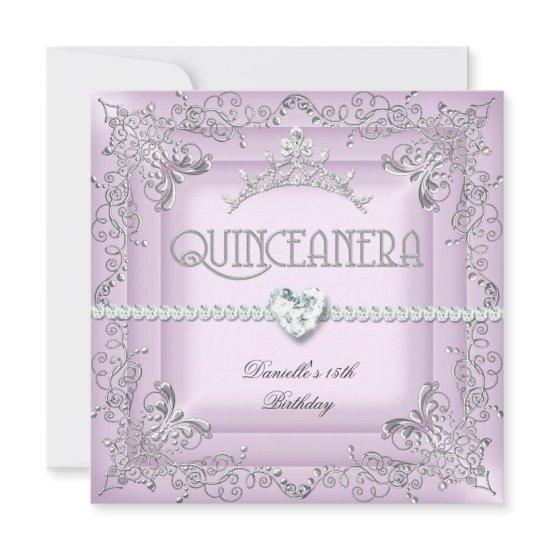 Quinceanera 15th Birthday Party Pink Tiara Silver