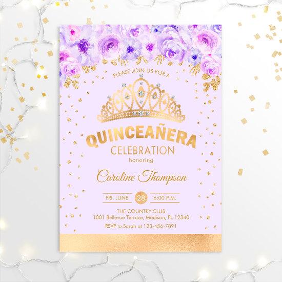 Quinceanera 15th Birthday Party - Purple Gold