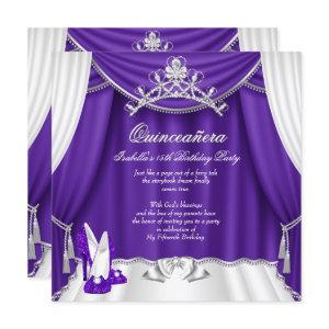 Quinceanera 15th Birthday Party Purple Heels Tiara
