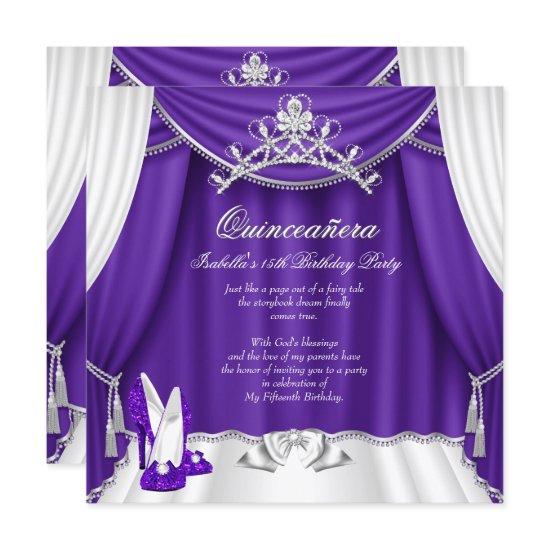 Quinceanera 15th Birthday Party Purple Heels Tiara