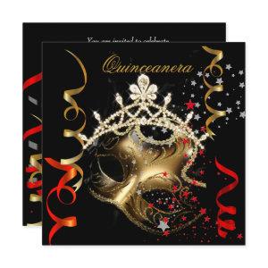 Quinceanera 15th Birthday Party Red Black Mask 2
