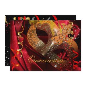 Quinceanera 15th Birthday Party Red Black Mask 3