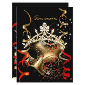 Quinceanera 15th Birthday Party Red Black Mask