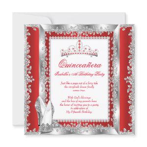 Quinceanera 15th Birthday Party Regal Red Silver