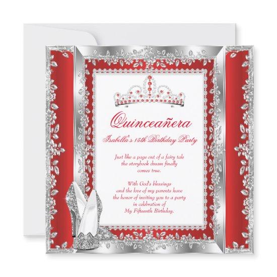 Quinceanera 15th Birthday Party Regal Red Silver