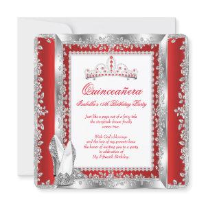 Quinceanera 15th Birthday Party Regal Red Silver