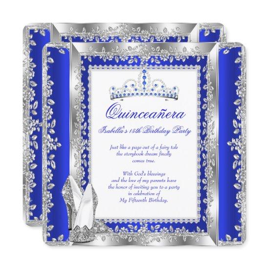 Quinceanera 15th Birthday Party Royal Blue Silver