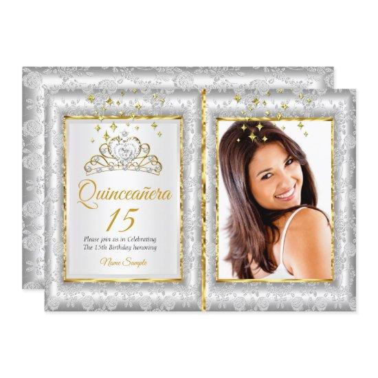 Quinceanera 15th Birthday Party Silver Gold Photo