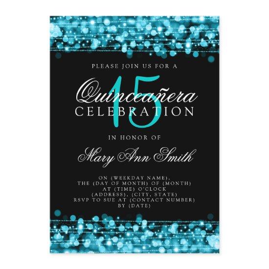 Quinceanera 15th Birthday Party Sparkles Turquoise
