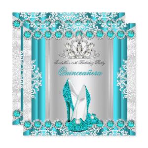 Quinceanera 15th Birthday Party Teal Blue Heels 2