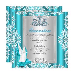 Quinceanera 15th Birthday Party Teal Blue Heels