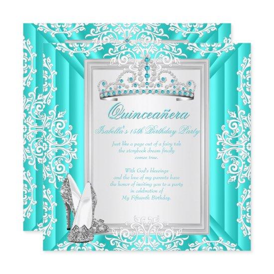 Quinceanera 15th Birthday Party Teal Blue