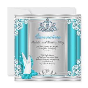 Quinceanera 15th Birthday Party Teal High Heels