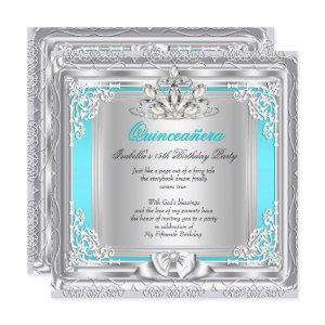 Quinceanera 15th Birthday Party Teal Silver