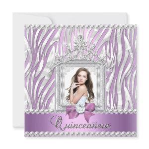 Quinceanera 15th Birthday Party Zebra Lilac Pearl