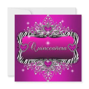 Quinceanera 15th Birthday Party Zebra Pink Black
