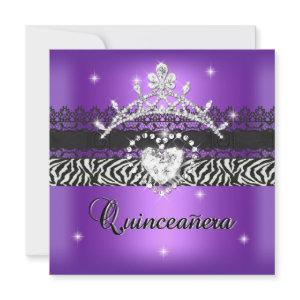 Quinceanera 15th Birthday Party Zebra Purple Black