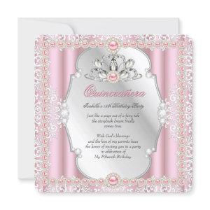 Quinceanera 15th Birthday Pearl Pink Silver 2