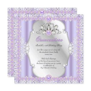 Quinceanera 15th Birthday Pearl Purple Silver