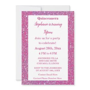 Quinceanera 15th Birthday Pink Rose Gold Glitter