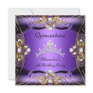 Quinceanera 15th Birthday Purple Black Silver Gold