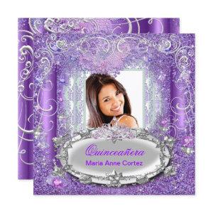 Quinceañera 15th Birthday Purple Glitter look