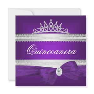 Quinceanera 15th Birthday Purple Silver Diamond