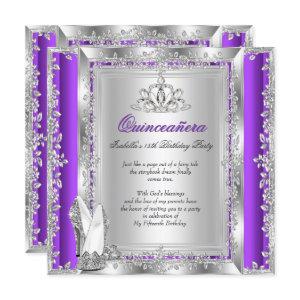 Quinceanera 15th Birthday Purple Silver Shoes