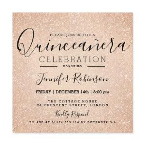 Quinceanera 15th Birthday Rose Gold Glitter Paint