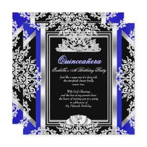 Quinceanera 15th Birthday Royal Blue Silver Black