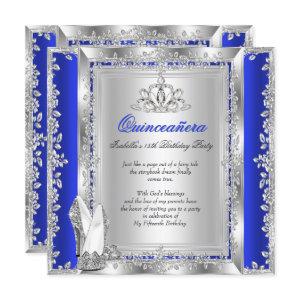 Quinceanera 15th Birthday Royal Blue Silver Shoes
