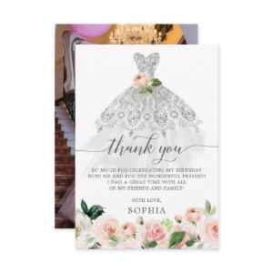 Quinceanera 15th Birthday Thank You Card