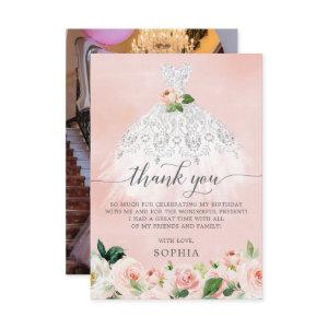 Quinceanera 15th Birthday Thank You Card