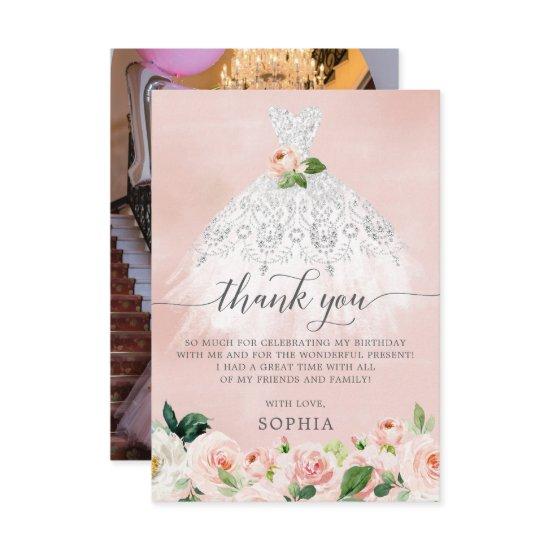 Quinceanera 15th Birthday Thank You Card