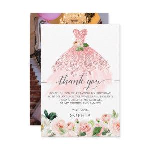 Quinceanera 15th Birthday Thank You Card