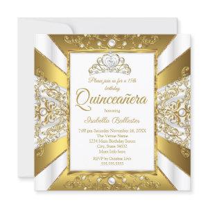 Quinceanera 15th Birthday White Gold Pearl Tiara