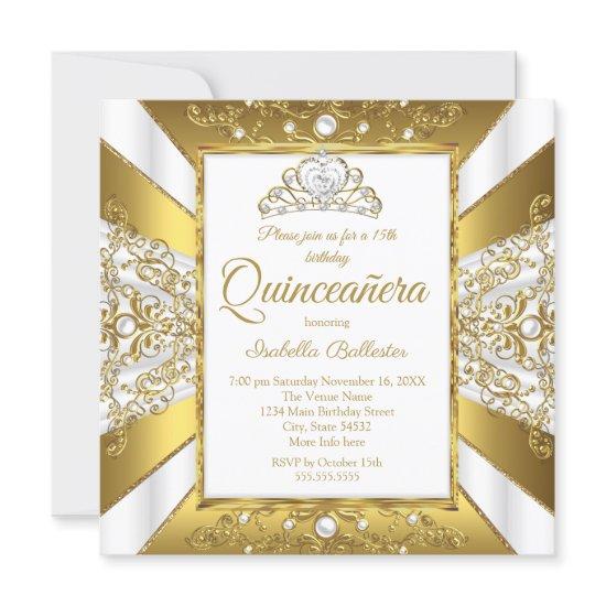 Quinceanera 15th Birthday White Gold Pearl Tiara