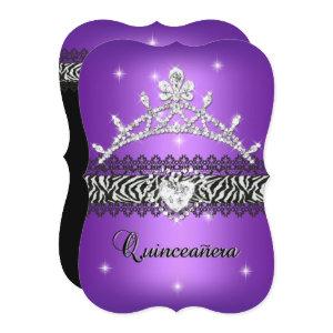 Quinceanera 15th Birthday Zebra Purple Black 2