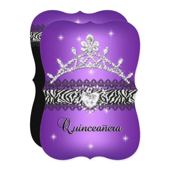 Quinceanera 15th Birthday Zebra Purple Black 2