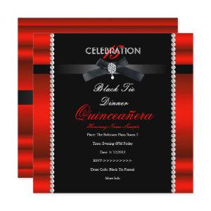 Quinceanera 15th Black Tie Regal Red Black Party
