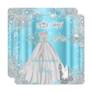 Quinceanera 15th Cinderella Blue Birthday Party