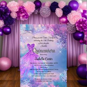 Quinceanera 15th Cinderella Purple Teal Blue