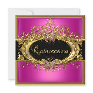 Quinceanera 15th Hot Pink Gold Black Girls