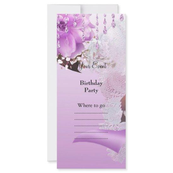 Quinceanera 15th Lilac Pink Floral White