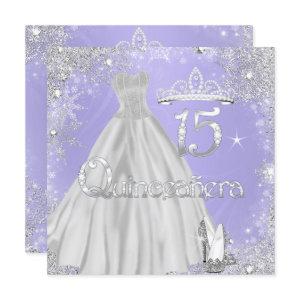 Quinceanera 15th Lilac Silver Snowflakes Party