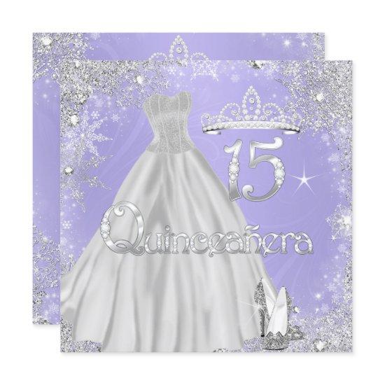 Quinceanera 15th Lilac Silver Snowflakes Party