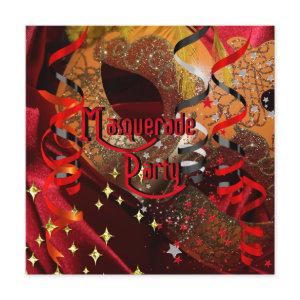 Quinceanera 15th Masquerade Party Red Black Mask