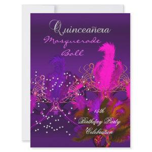 Quinceanera 15th Masquerade Purple Pink Masks Big