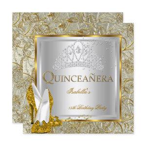 Quinceañera 15th Party Gold Silver Glitter Look