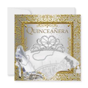 Quinceanera 15th Party Gold Silver Glitter Look